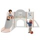preview thumbnail 10 of 16, Kids Slide Playset Structure 9 in 1,Spaceship Set with Slide,Arch Tunnel,Ring Toss,Drawing Whiteboard,Basketball Hoop