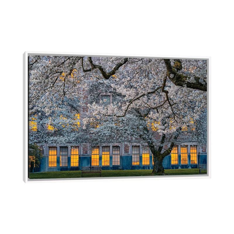 iCanvas "Morning At University Of Washington" by Lydia Jacobs Framed Canvas Print - White - 18x26