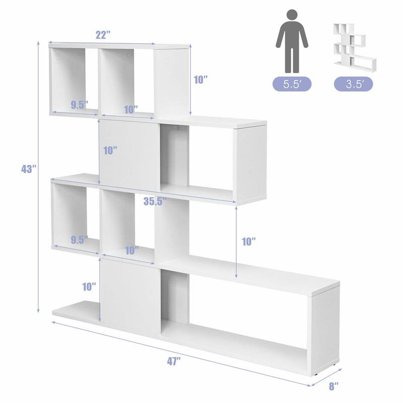Gymax 5-Tier Bookshelf Corner Ladder Bookcase Display Storage Rack - See Details