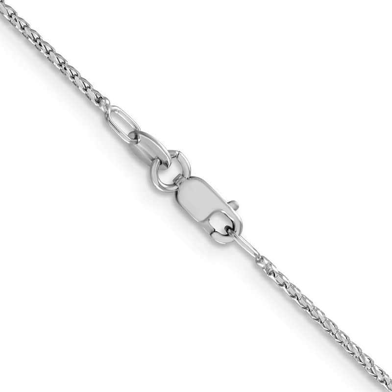 Curata 14k White Gold 1.15mm Diamond Cut Open Franco Chain Necklace For Men or Women