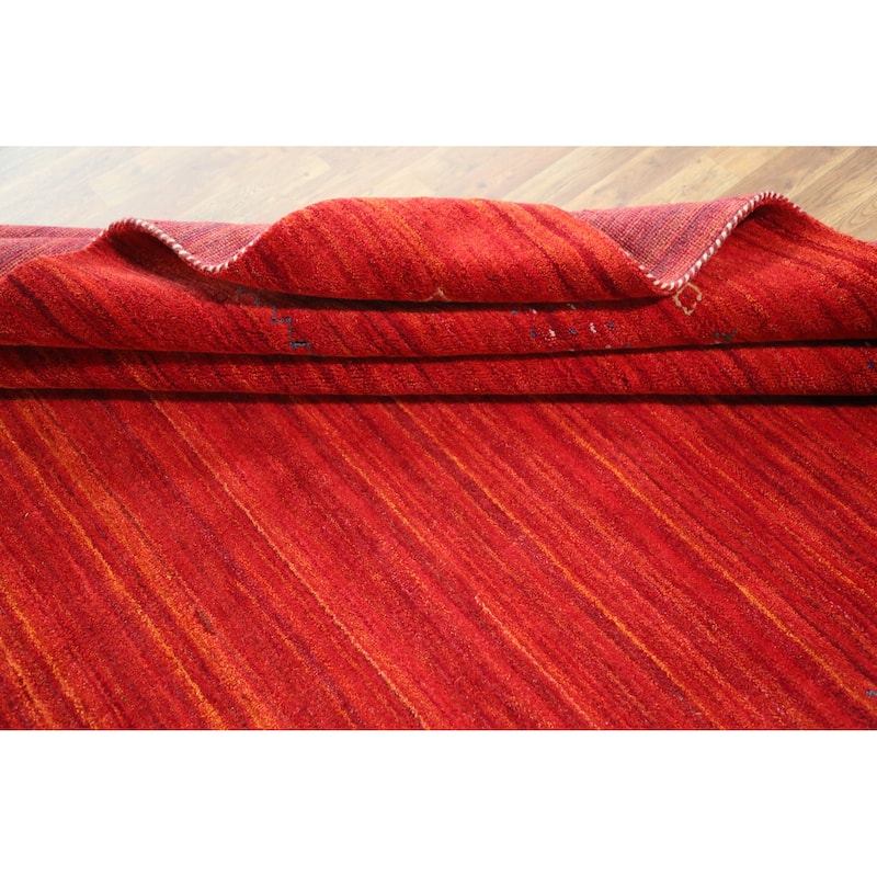 Tribal Gabbeh Indian Area Rug Hand-Knotted Modern Wool Carpet - 8'0" x 9'5"