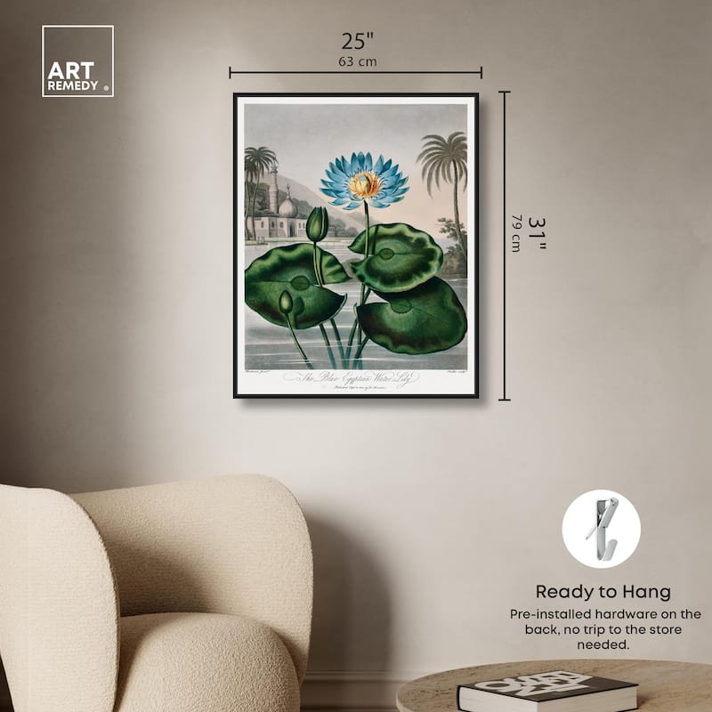 Blue Egyptian Water-Lily Canvas by Art Remedy