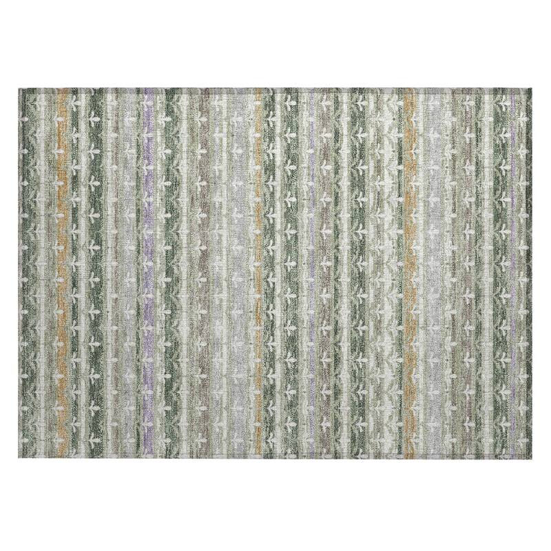 Machine Washable Indoor/ Outdoor Stripe Bramlage Chantille Rug