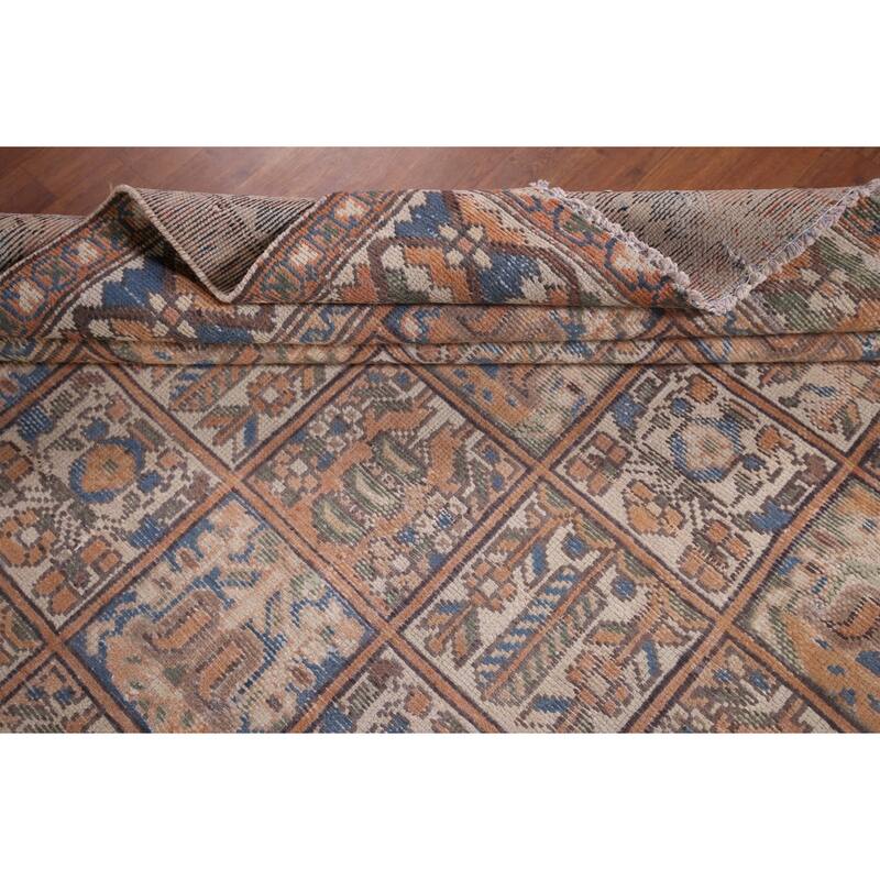 Bakhtiari Persian Vintage Area Rug Handmade Orange Wool Carpet - 6'5"x 9'4"