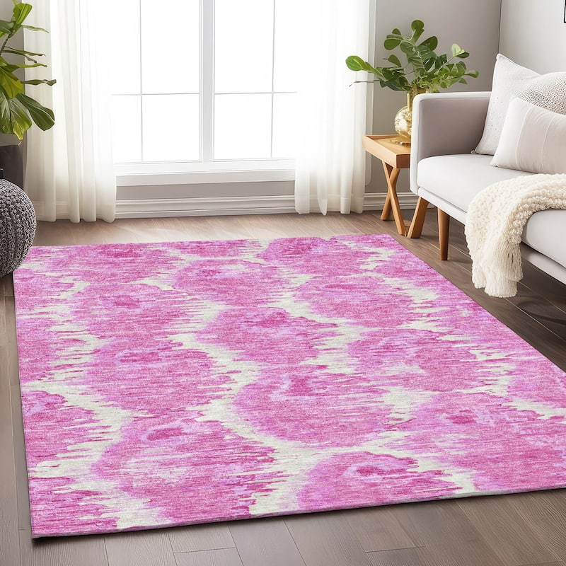 Premium Washable Super Soft Modern Abstract Mayfield Rug - Pink - 9' x 12' - Rectangle