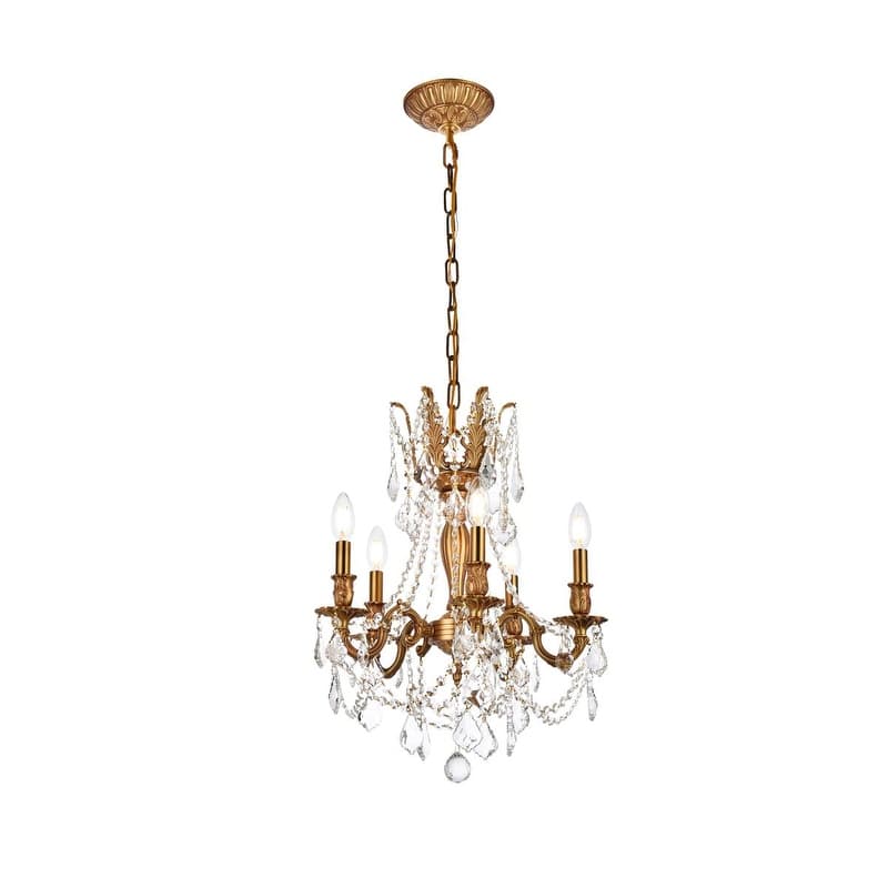 Somette Meilen 5-light Royal Cut Crystal and French Gold Chandelier