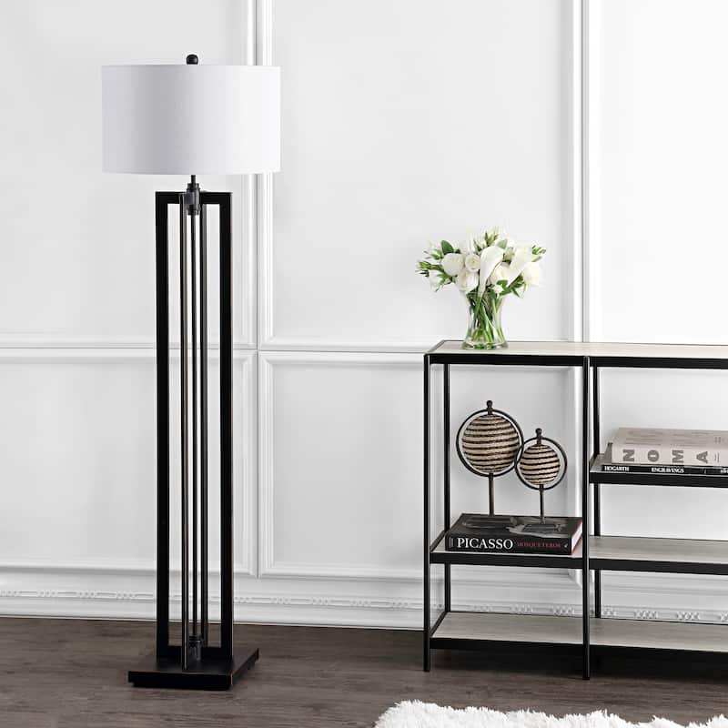 SAFAVIEH Lighting 59-inch Tanya Tower Black Floor Lamp - 17"x17"x59"