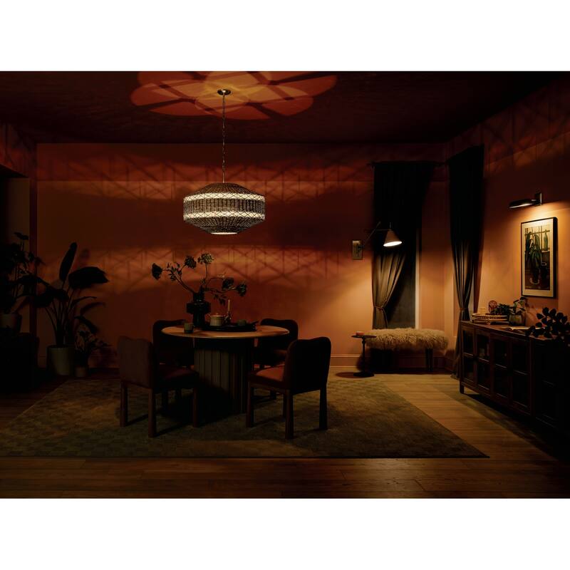 Kichler Lighting Lulo 30.25 Inch 1 Light Pendant with Handwoven Natural Cord in Champagne Bronze