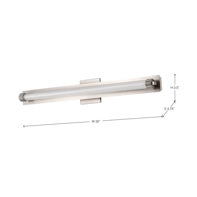 Larissa 32 Inch LED Vanity 3000K CCT Brushed Nickel Finish Opaque Glass - Brushed Nickel