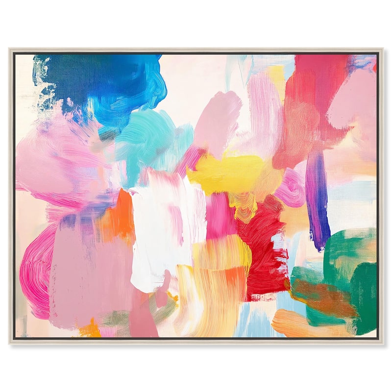 Pastel Riot II Colorful Canvas by Art Remedy - Silver - 20" x 16"