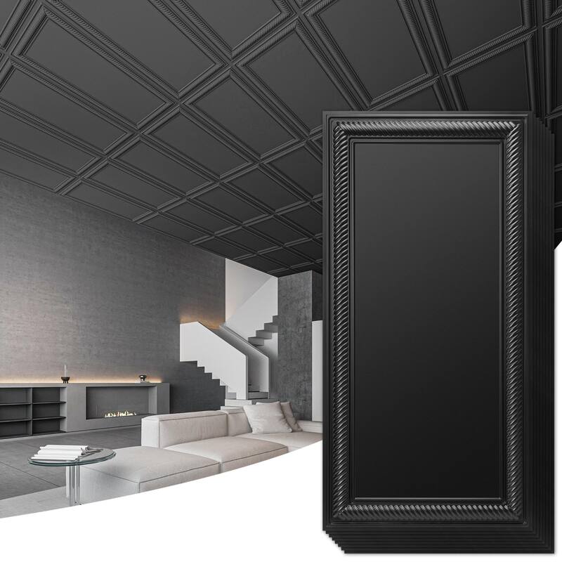 Art3d 24"x48" 3D PVC Wall & Ceiling Panels, Set of 12, Covers 96 Sq.Ft