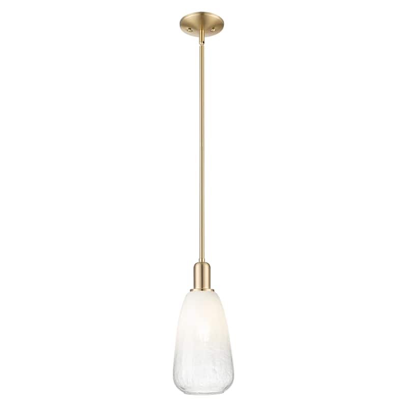 Innovations Lighting Downtown Urban - Brookhaven Almond - 1 Light 6" Stem Hung Mini Pendant - Champagne Bronze/Opal Shade