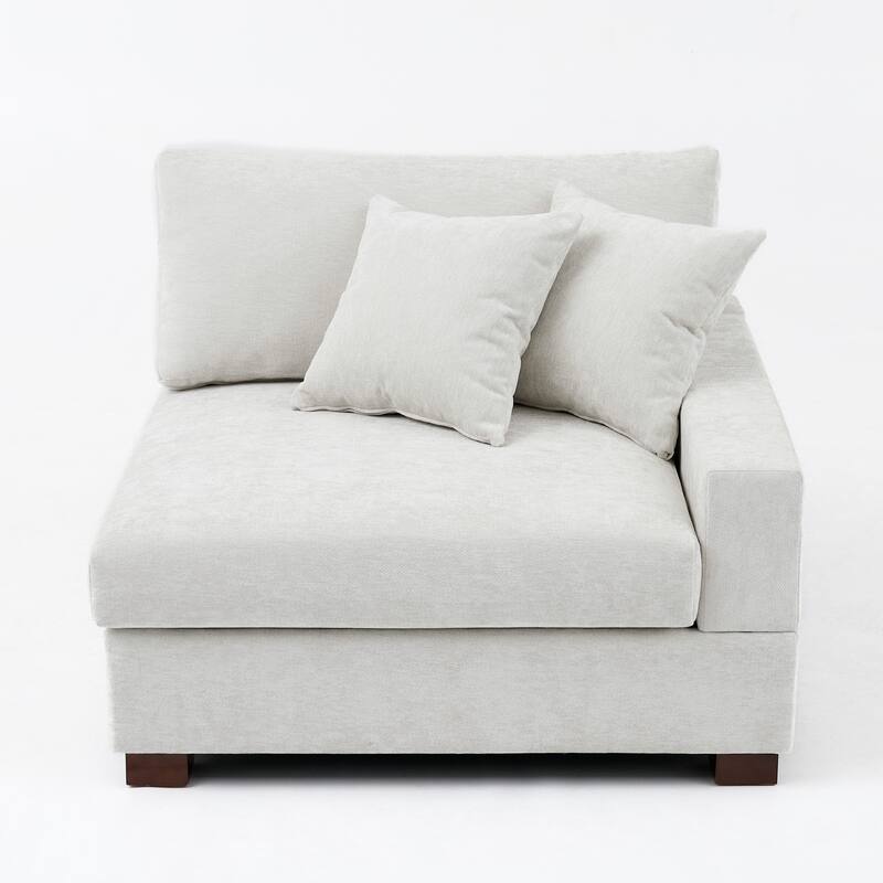 Chenille Upholstered Armless Accent Chair With Plush Cushion