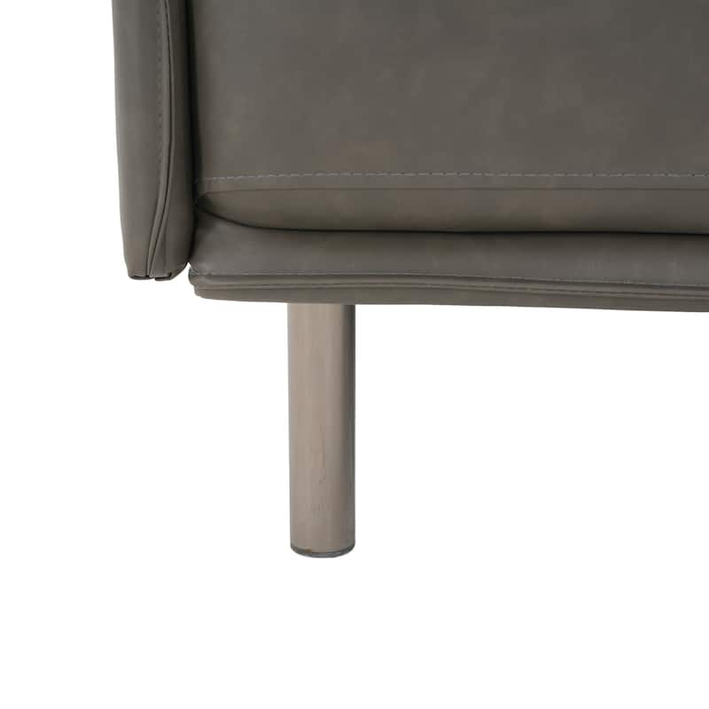 Faux Leather Upholstered Club Chair Reading Chair with Metal Legs
