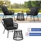 preview thumbnail 29 of 52, EROMMY 3-Piece Patio Conversation Set with Glass Table & 2 Armchairs, Seat Cushions