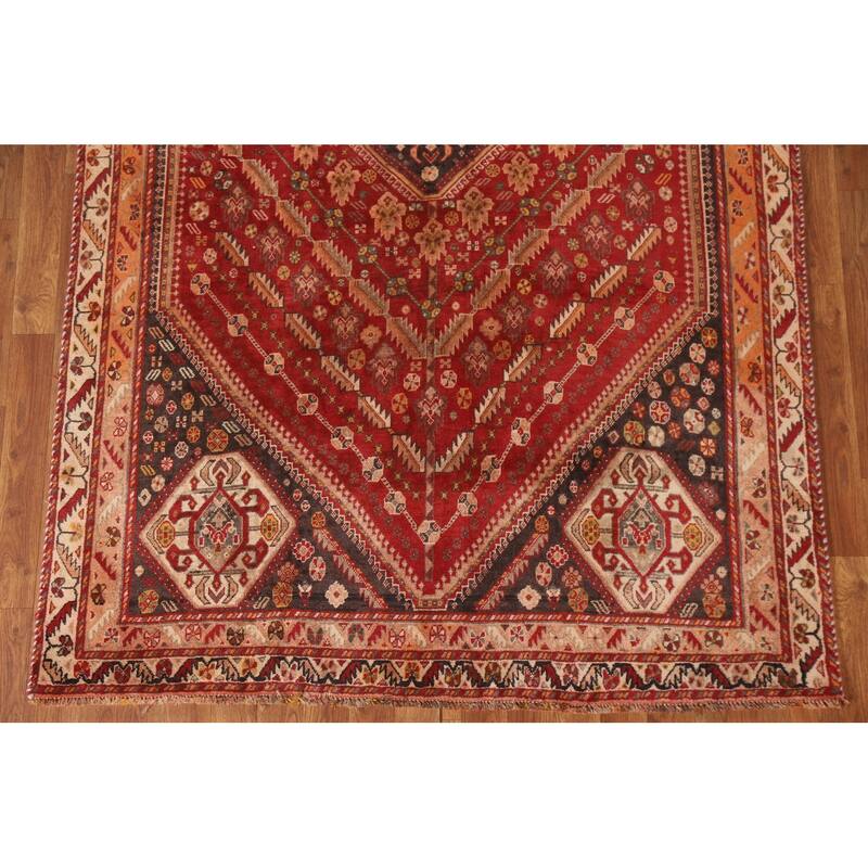 Shiraz Kashkoli Persian Antique Area Rug Handmade Wool Carpet - 4'10"x 8'2"