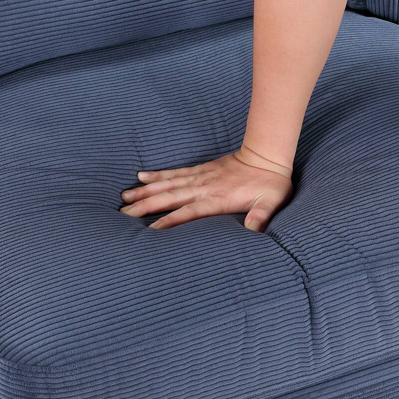 Clara 27.5" Corduroy Fabric Accent Chair - Matching Pillow