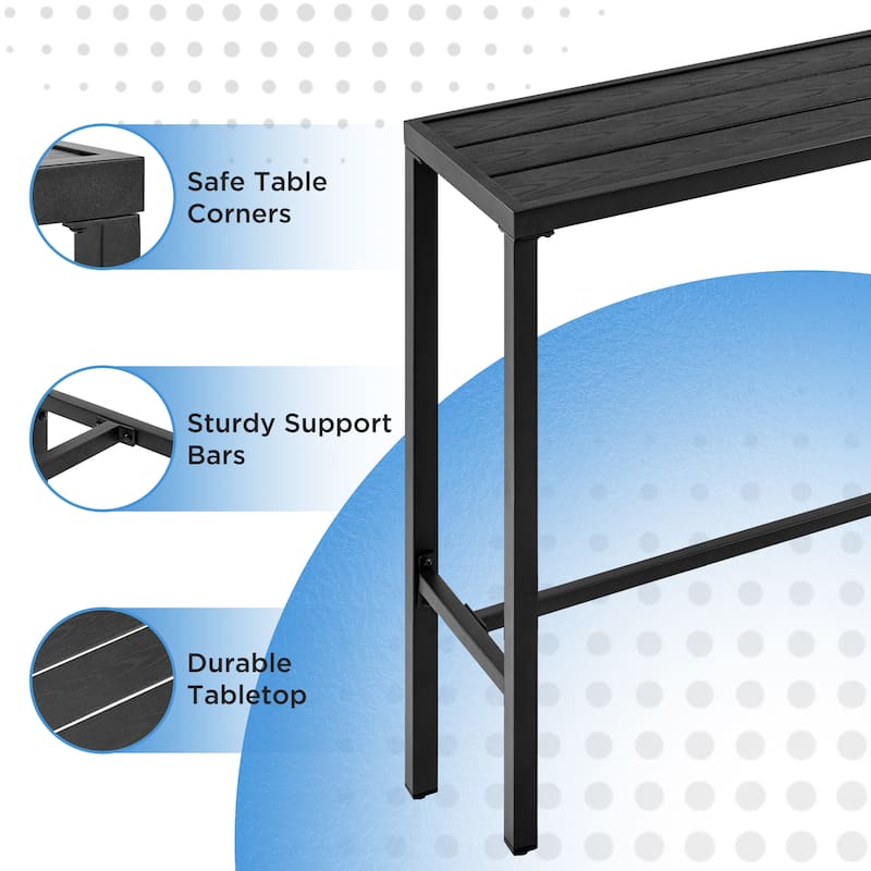Yaheetech 39in Patio Counter Height Table Square Bar Height Table For Garden