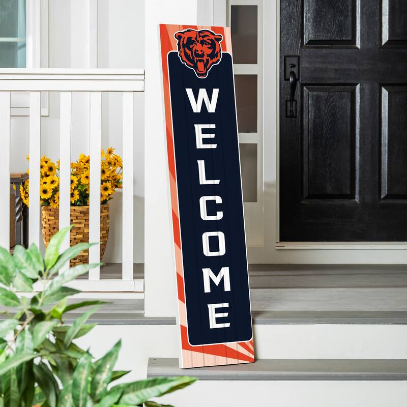 47" Porch Leaner Welcome Wall Sign, Chicago Bears - Navy