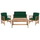 preview thumbnail 4 of 117, SAFAVIEH Fontana 4-piece Acacia Solid Wood Outdoor Conversation Patio Set