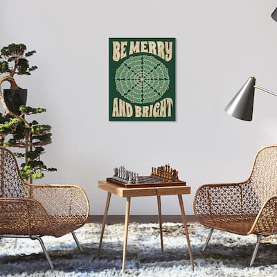 Wynwood Studio Canvas Holiday and Seasonal Merry and Bright Glitter Christmas Gold Glam Wall Art Canvas Print