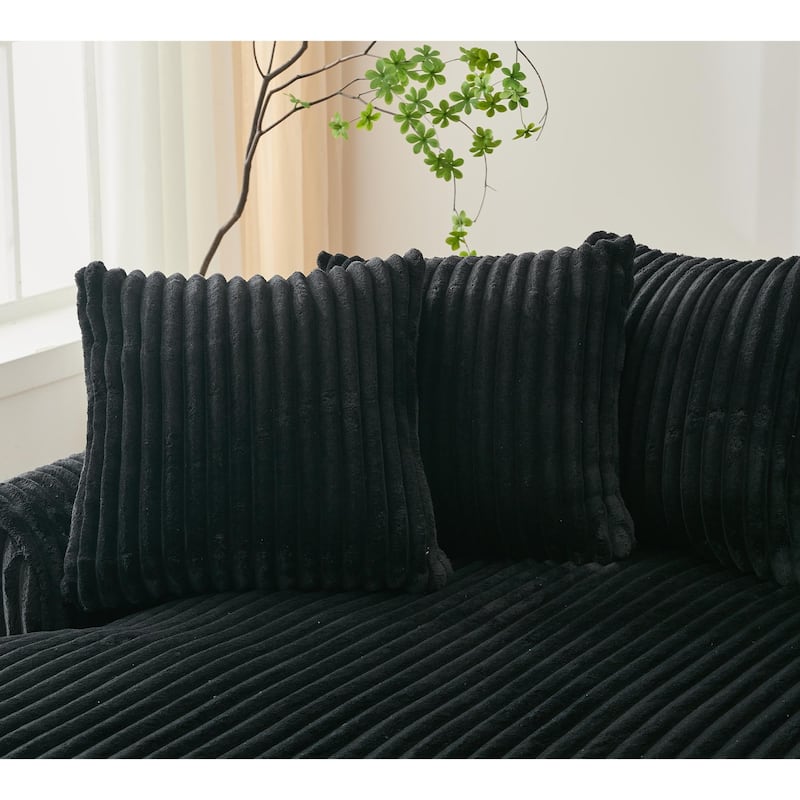 127"Corduroy L-Shaped Sectional Sofa with High-Resilience Foam, 10 Back Cushions, and No Assembly Required