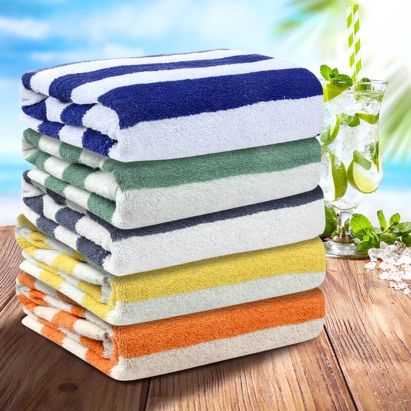 Striped Beach Towels, Sand Free and Quick Dry Pool Towels, Comfort Swimming Towel for Pool, Travel, Camping 30" x 60"