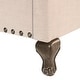 preview thumbnail 6 of 7, SAFAVIEH Hathaway Light Beige Linen Upholstered Tufted Rolled Back Bed (Full)