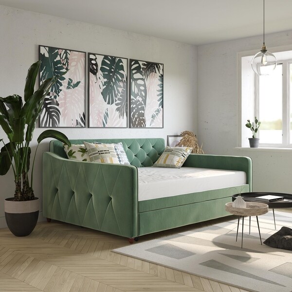Novogratz vintage upholstered daybed and twin trundle set discount