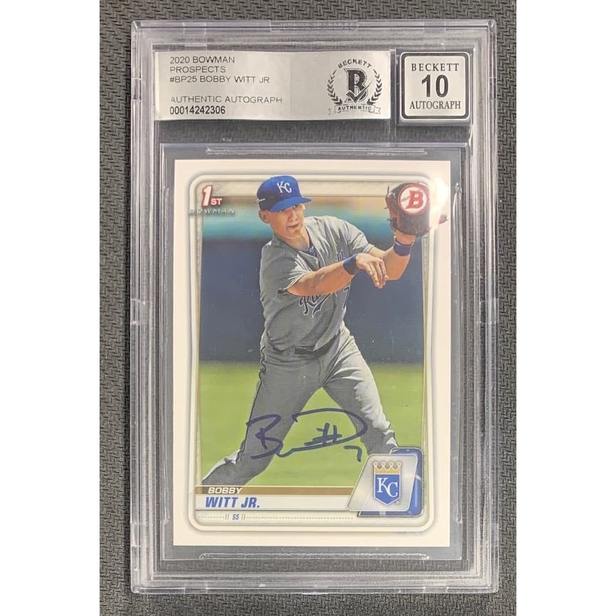 Bobby Witt Jr 2020 Bowman Paper Prospects Signed Rookie Card #BP25 Auto Graded Beckett 10 - 8' x 11'