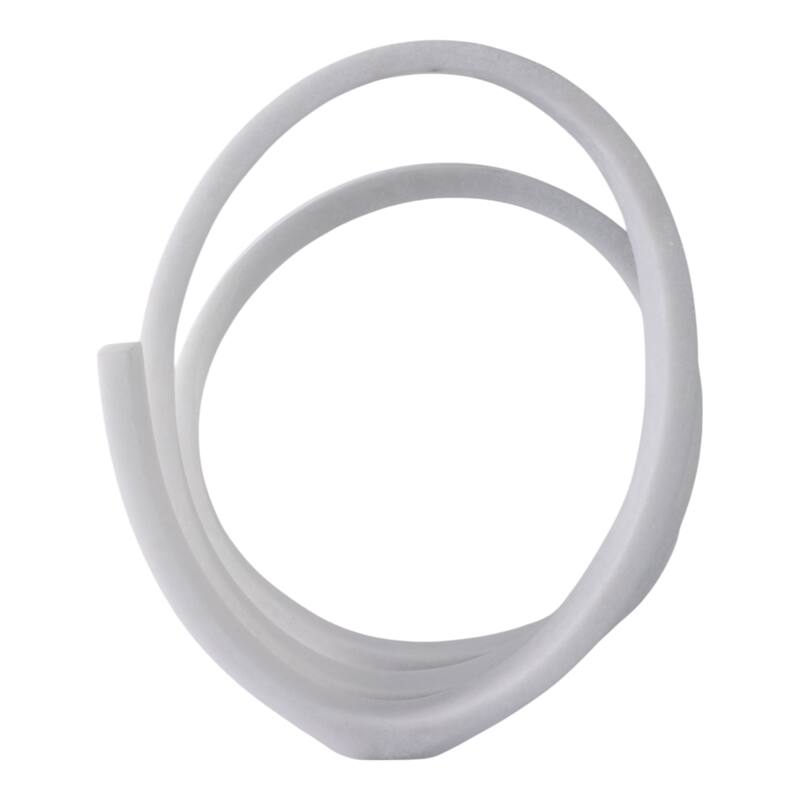 Resin Loopy Spiral Sculpture Decorative Object Glam Accent - 12" White - 10" x 7.09" x 11.6"