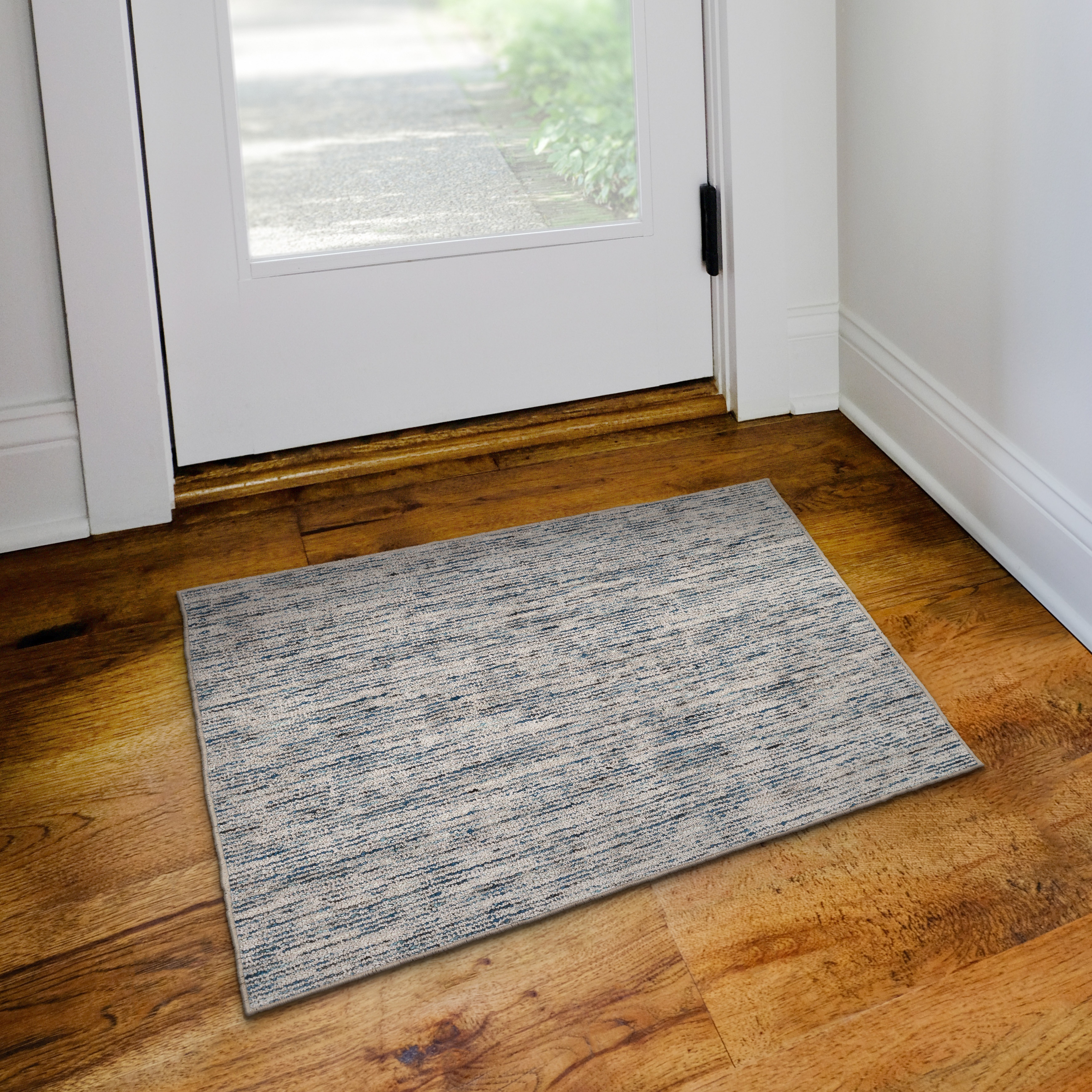 Addison Villager Textured Solid Wool and Viscose Area Rug - 2' x 3' - Blue