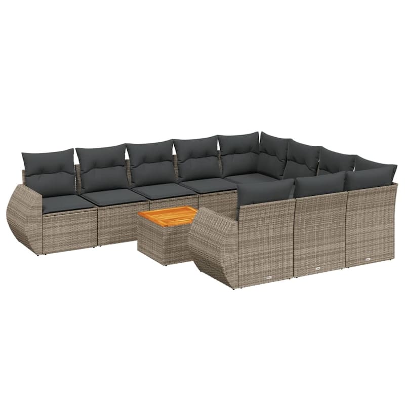 vidaXL Garden Sofa Set Black