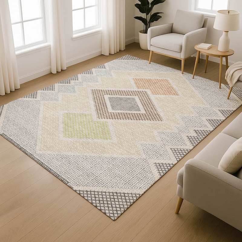 Premium Washable Super Soft Modern Global Mayfield Rug