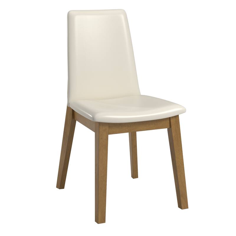 Harstad Wood Finish White Vegan Leather Dining Chair (Set of 2) by iNSPIRE Q Modern