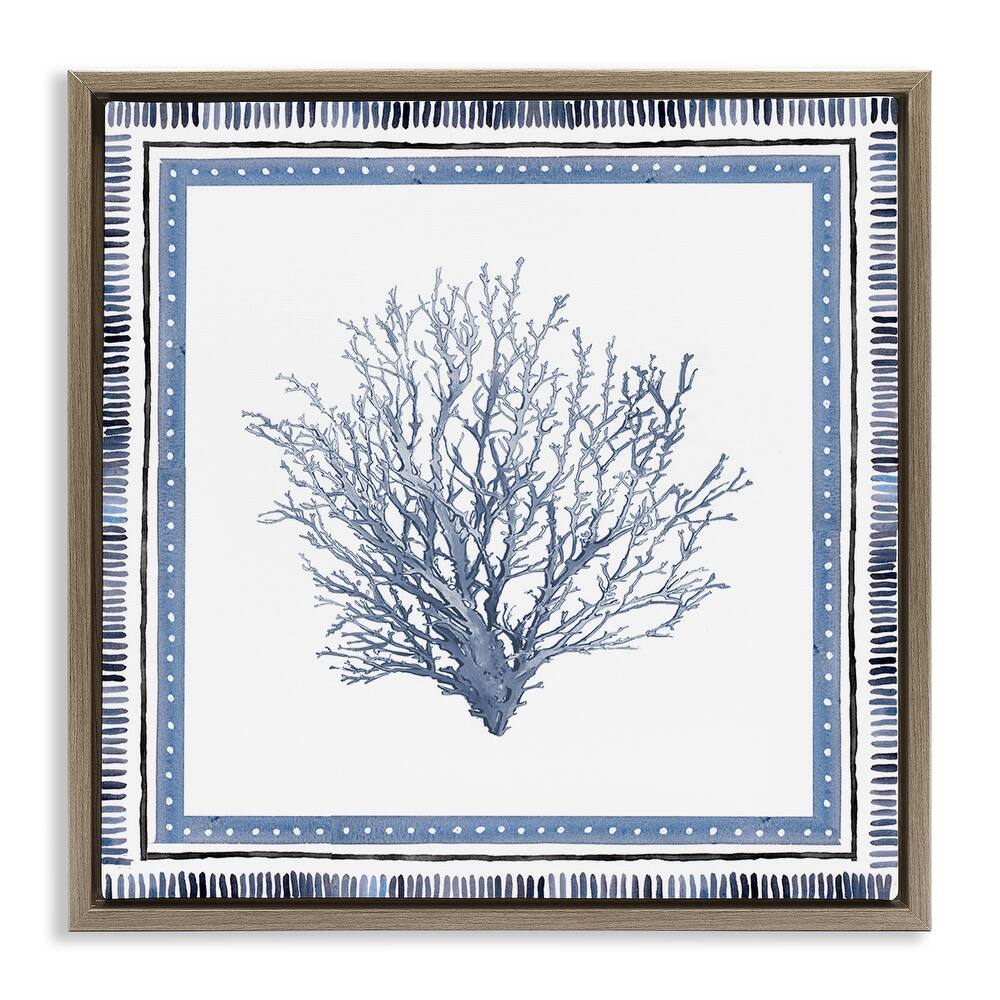 Stupell Nautical Branch of Coral Framed Floater Canvas Wall Art Design By Lanie Loreth