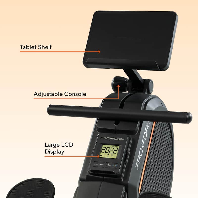 ProForm 550R Rower with Large LCD Display, Built-In Tablet Holder and SpaceSaver Design
