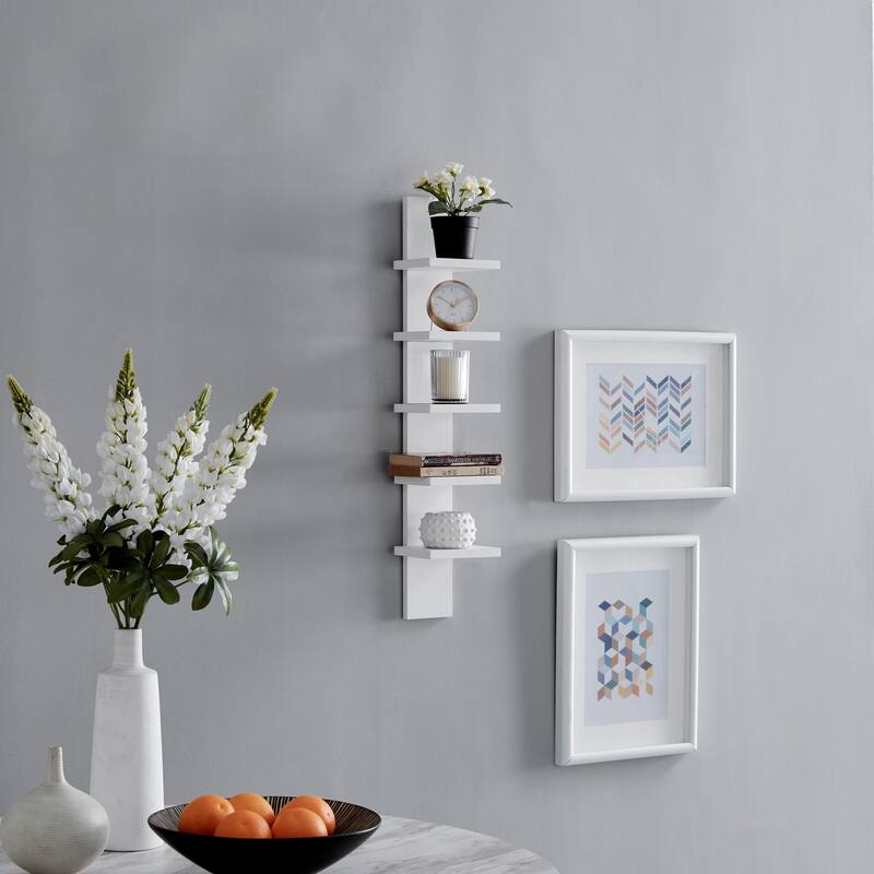 Danya B. Utility Column 5.5" x 6" x 30" Spine Wall Shelves - White