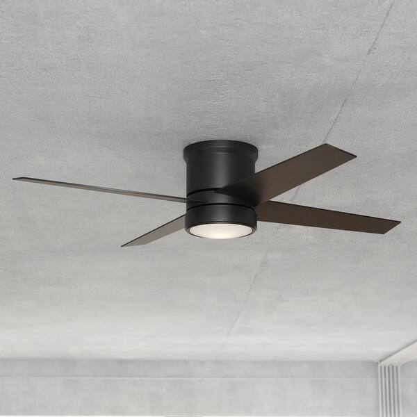 Erie Flush Mount Ceiling Fan with LED Light Kit and Remote Bed Bath