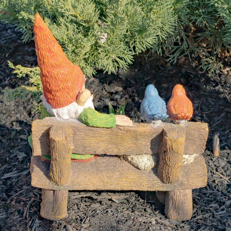 15.35 Inch Tall Spring Garden Gnome with Welcome Sign