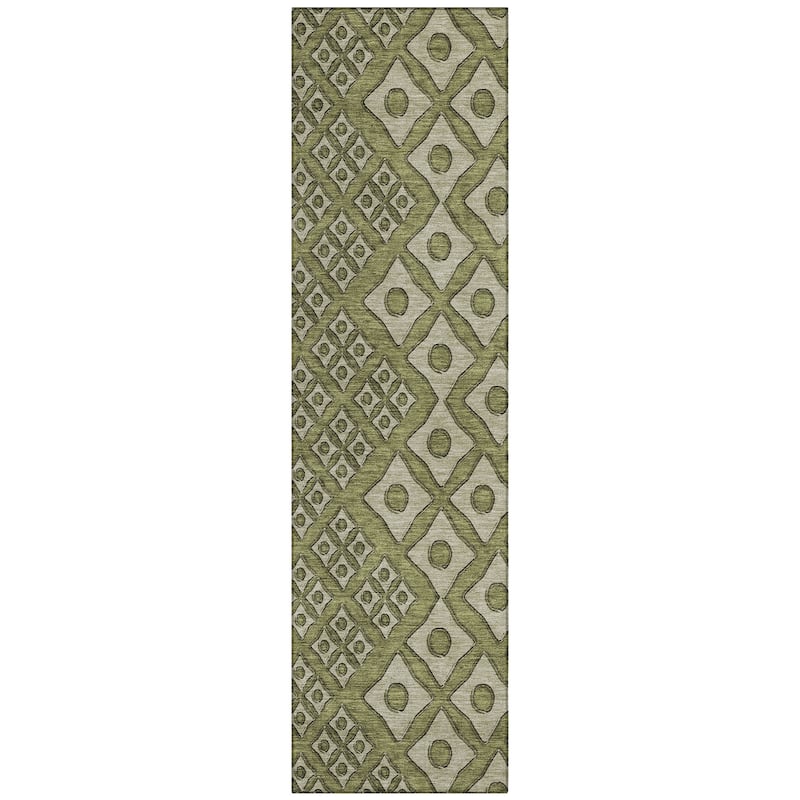 Machine Washable Indoor/ Outdoor Chantille Diamond Geo Rug
