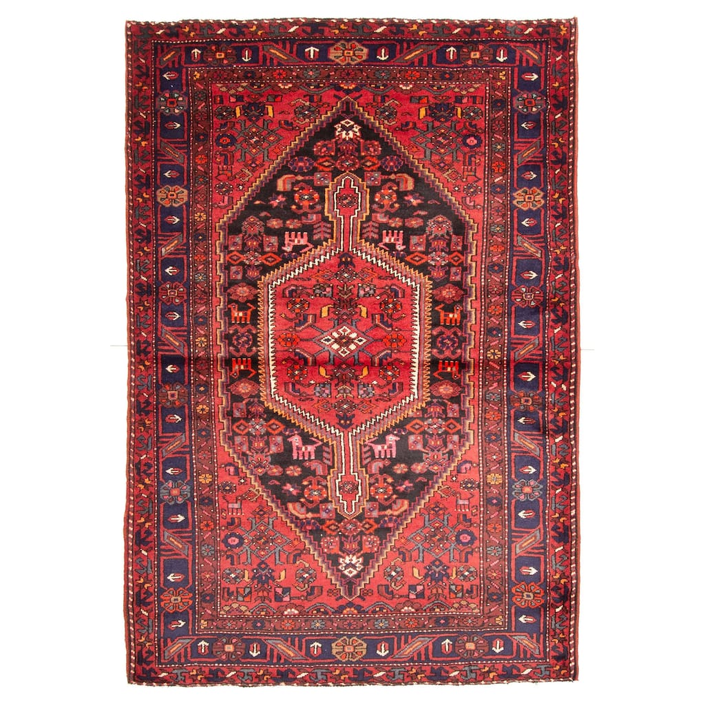 ECARPETGALLERY Hand-knotted Anadol Black Wool Rug - 5'1 x 7'3