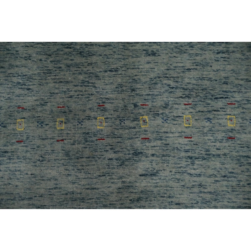 Hand Knotted Oriental 100% Wool Carpet Tribal Animal Pictorial Greys & Charcoal Gabbeh Area Rug - 8' 1'' X 5' 5''