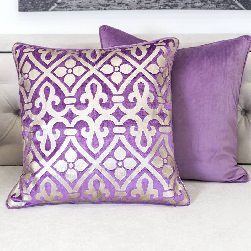 Homey Cozy Foil Print Vintage Throw Pillow Cover & Insert