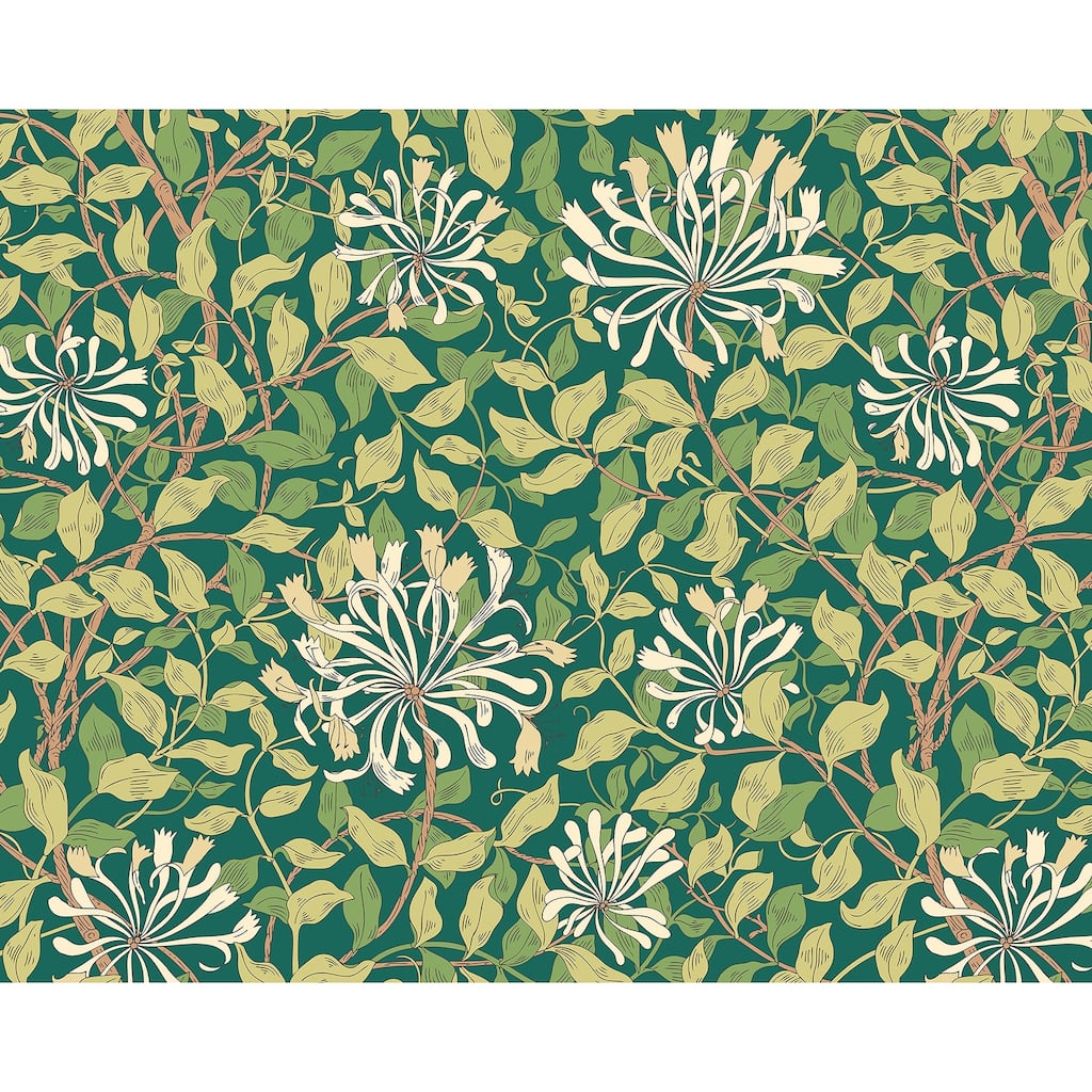 Brewster Origin Murals Honeysuckle Green Wall Mural - N/A