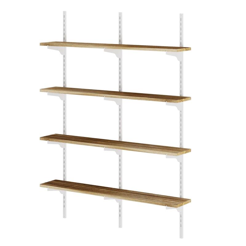 Wallniture Turin 36" Floating Wall Shelf with Adjustable Brackets, Rustic Shelves, Wall Mounted, Boho Decor, Wood, Tier Options