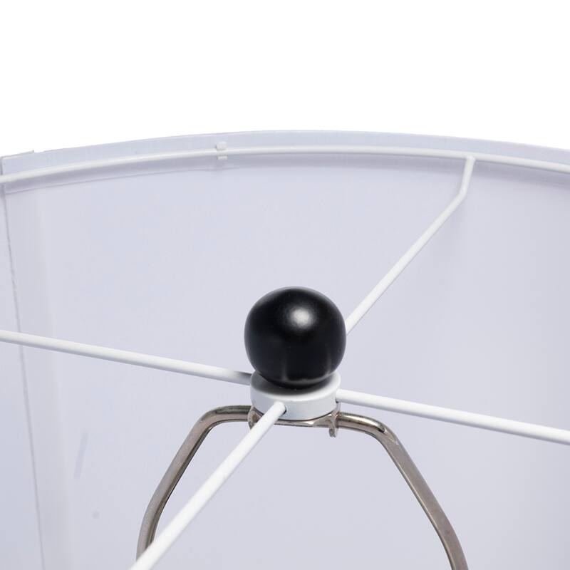 D15x29.5" Black and White Table Lamp with Round Four Tiered Body (Lamp Shade Assembly Required)