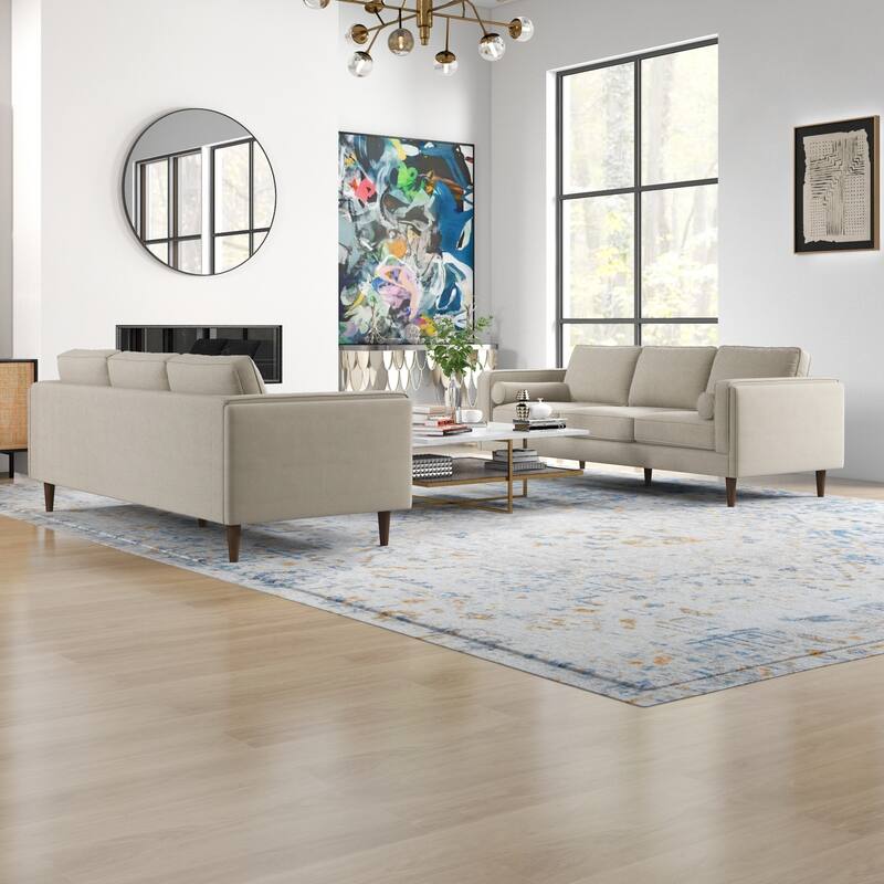 Fatih Mid Century Velvet Sofa Set