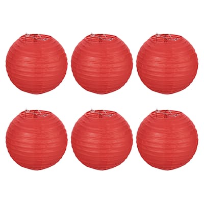 6pcs 6 Inch Folding Hanging Paper Lanterns for Wedding Home Party