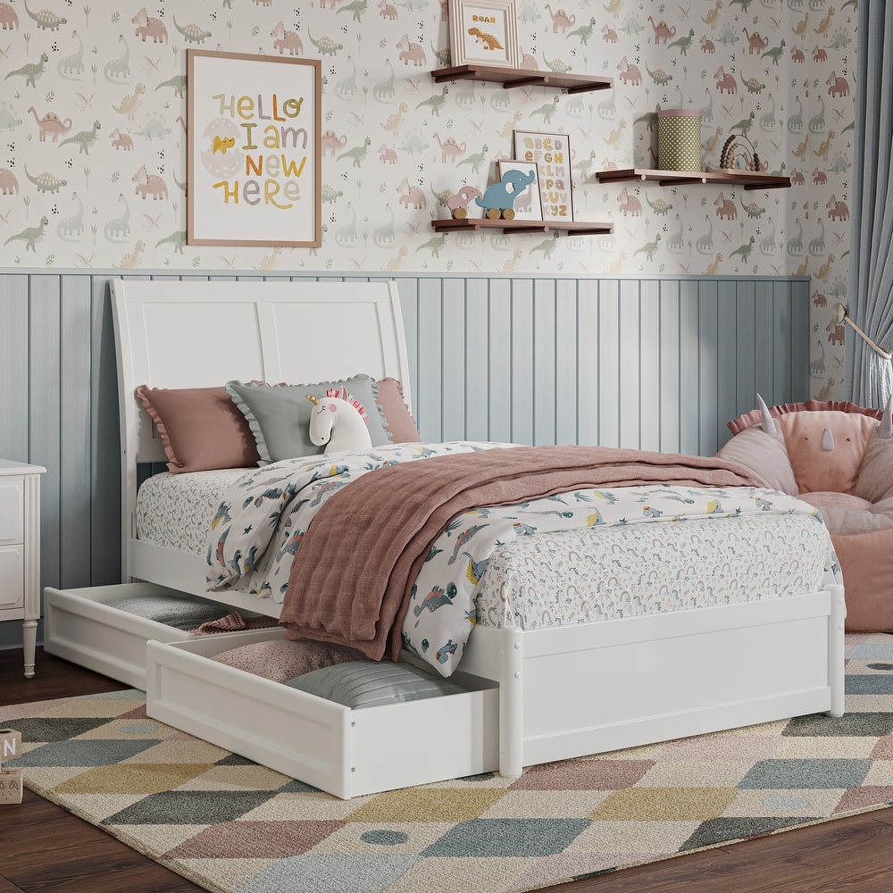 Andorra Platform Bed with Panel Footboard and Storage Drawers